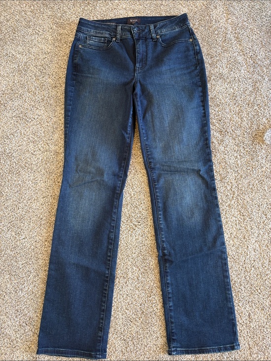 NYDJ Denim - NYDJ Marilyn Straight Leg Jeans in Dark Blue Wash size 6